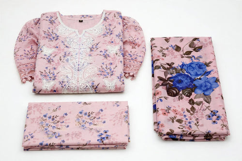Baby Pink pe White Embroidery - Bohat Hi Nazuk Jora